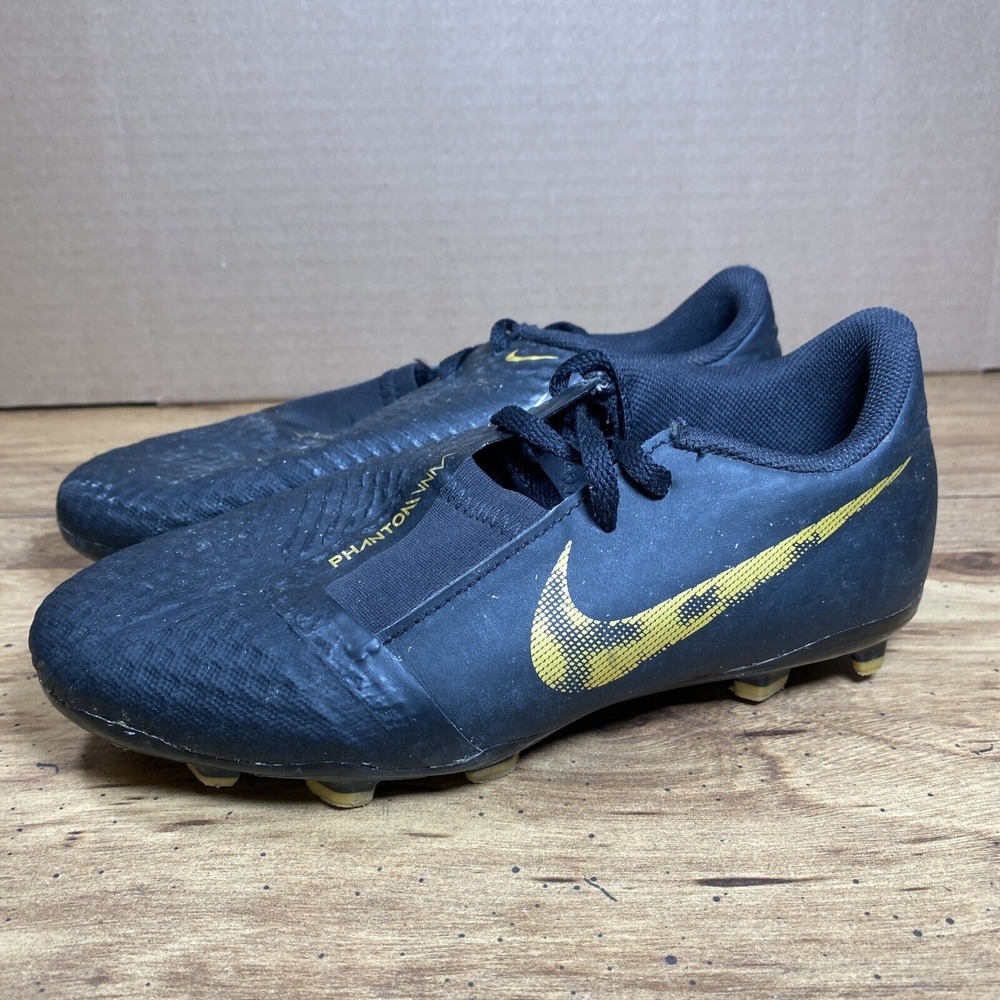 Nike Skin Soccer Cleats Phantom Venom Youth Size 2.5Y Black Gold Kids Outdoor‎